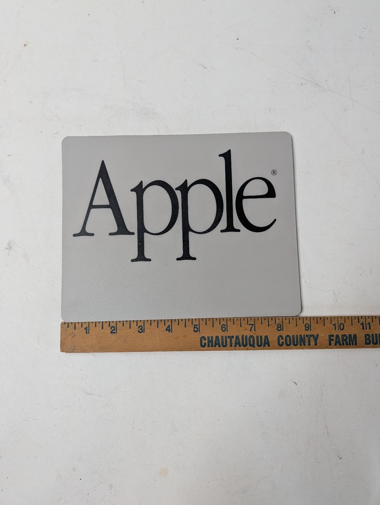 Vintage Rectangular Script Apple Logo Mouse Pad Think Different ERA Y2K Jobs