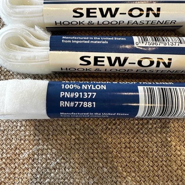 Hook & Loop Sew On Fastner 3/4 Inch 1 yard pack (3 Packs)