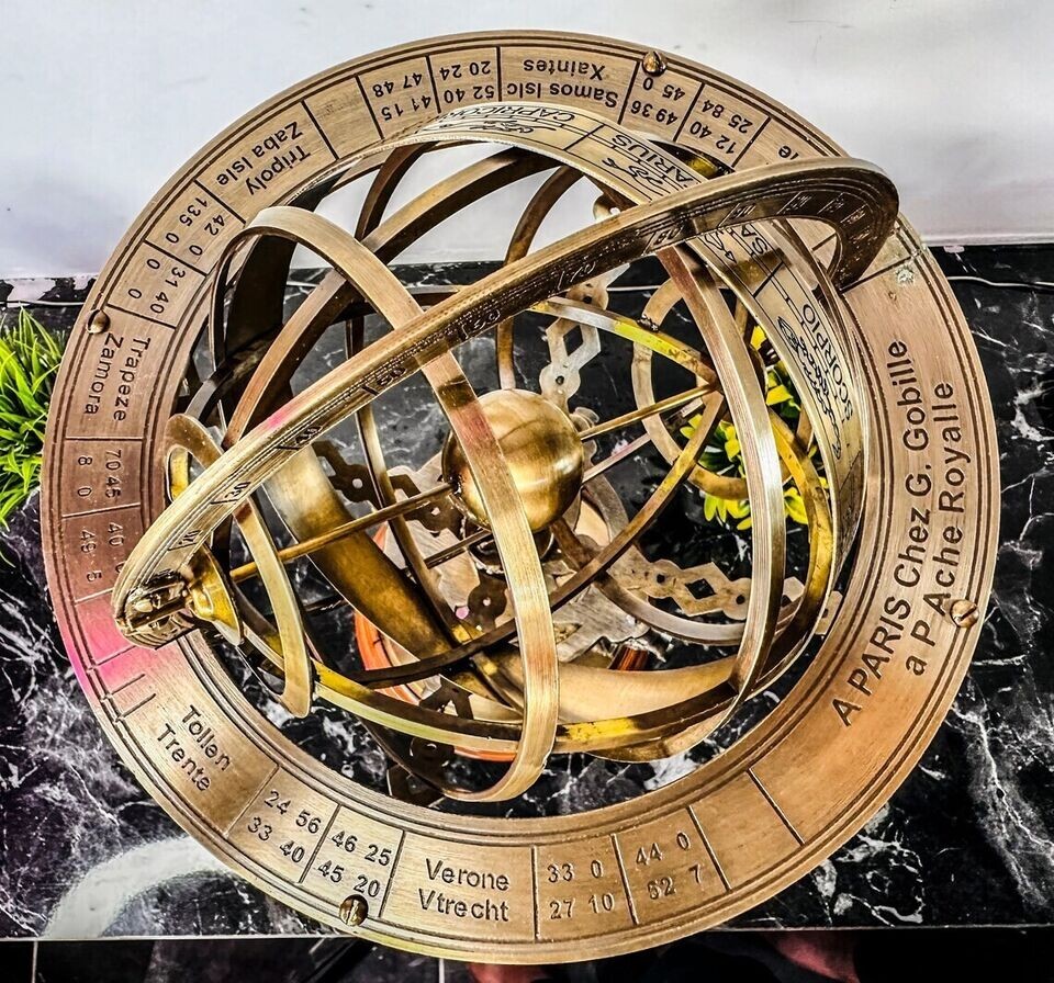 18'' inch Large Brass Armillary Sphere with Working Direction Compass Nautical