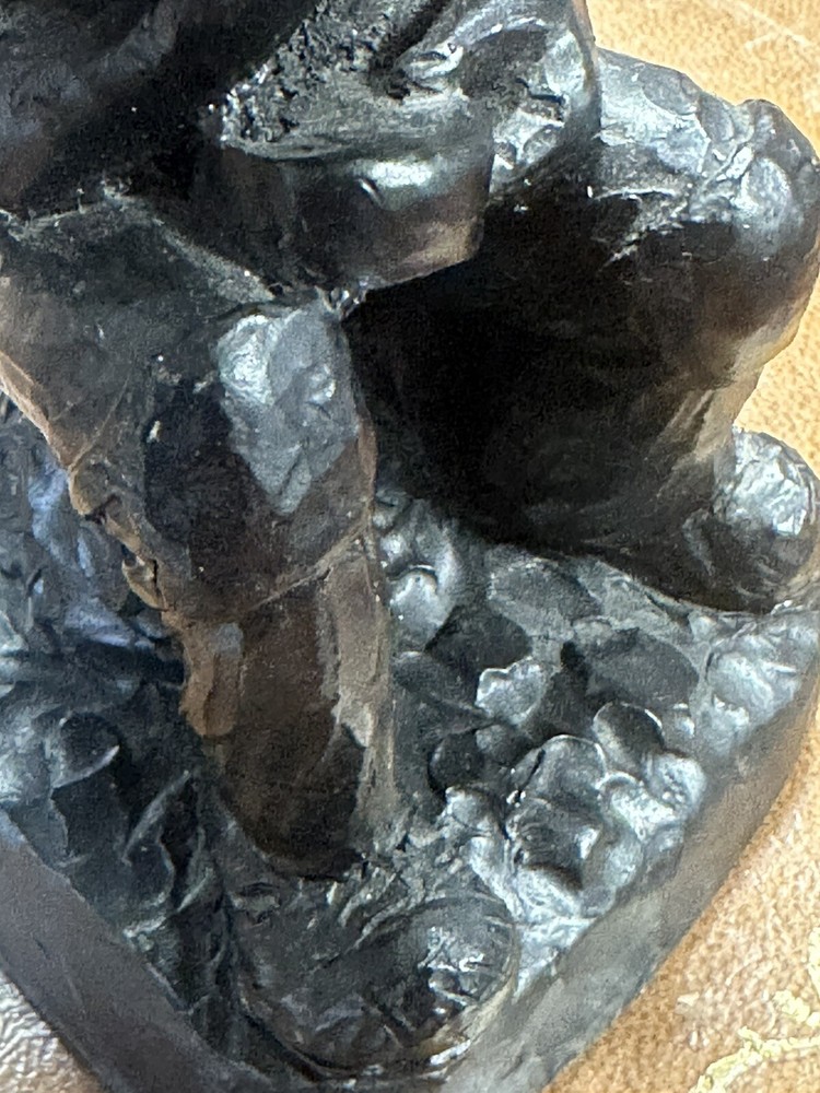 Coal Miner Statue E.J Mining Ltd Made With British Coal 14x6cm
