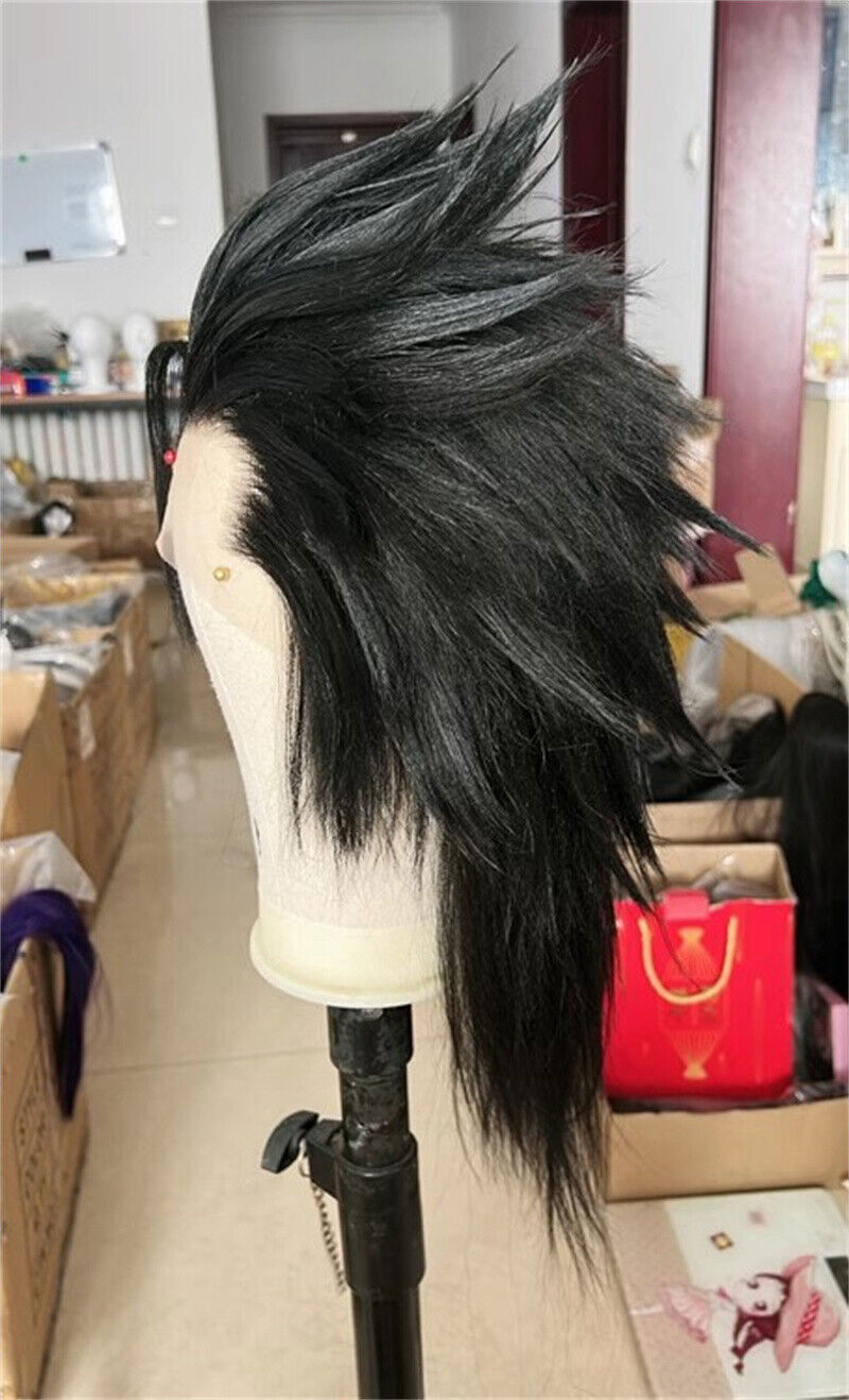 Final Fantasy 7 FF7 Aerith Zack Fair Cosplay Wig Handmade Unisex Long Hairpiece