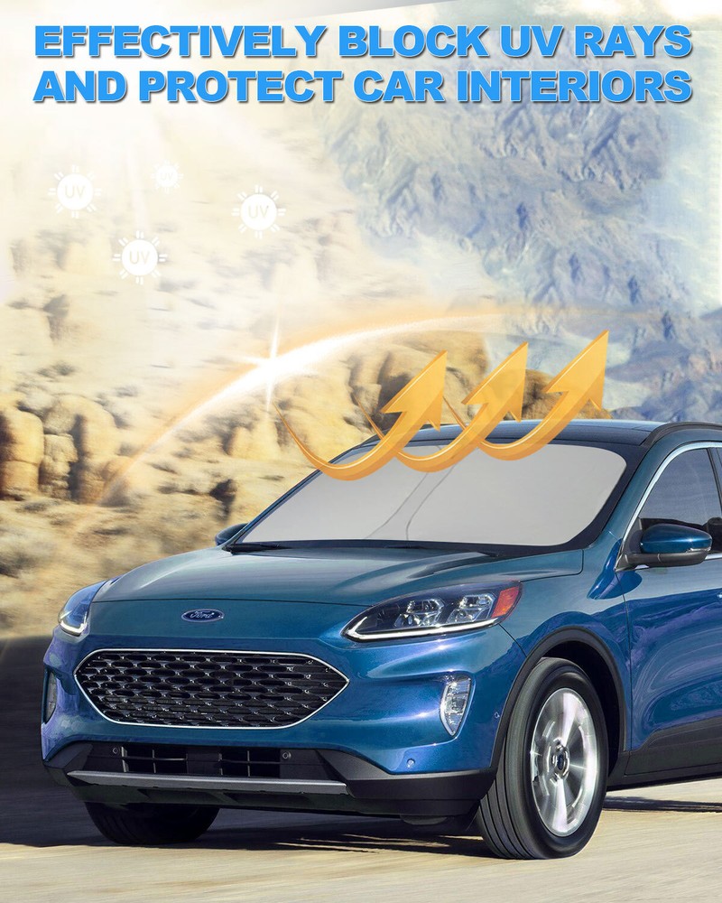 Windshield Sun Shade For Ford Escape 2020-2025 Foldable Blocks UV Rays Protector