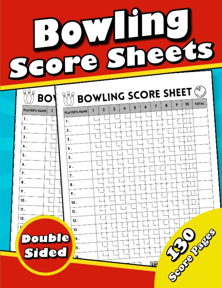 Bowling Score Sheets: Large Bowling Game Card Score Sheets! Organized Double-sid