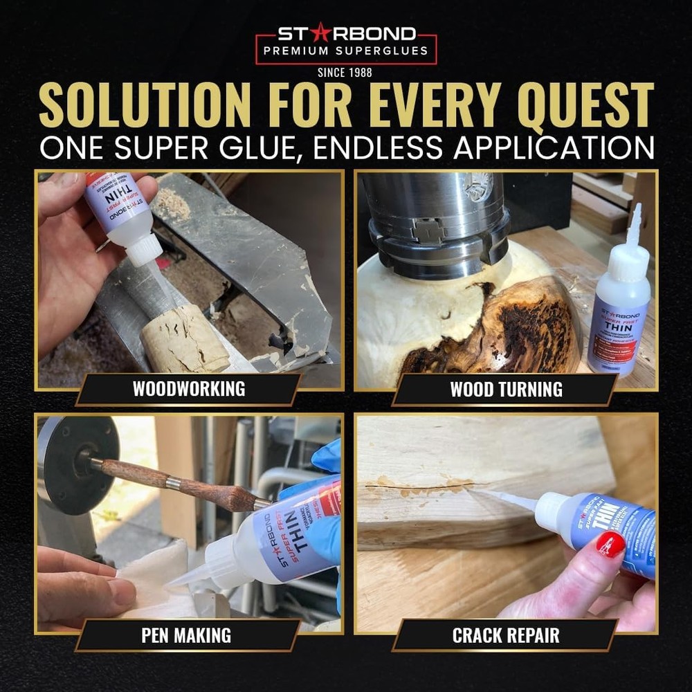 Starbond Super Fast Thin CA Glue – Super Glue Pro Kit with Precision Microtip...