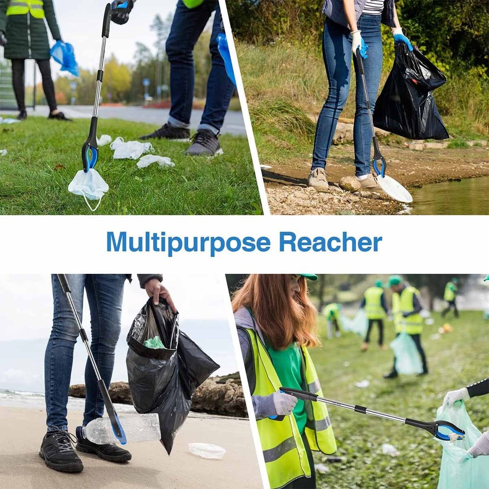 Trash Picker Upper Grabber, Foldable Trash Grabber Tool with 360° Rotating Jaw