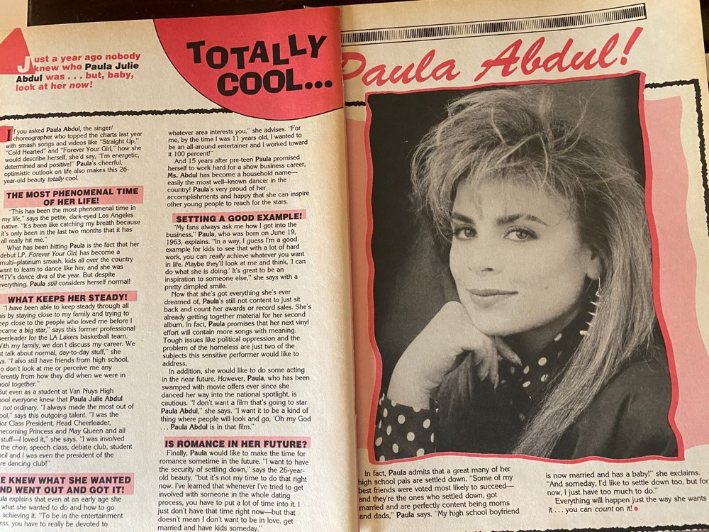 Paula Abdul, Two Page Vintage Clipping