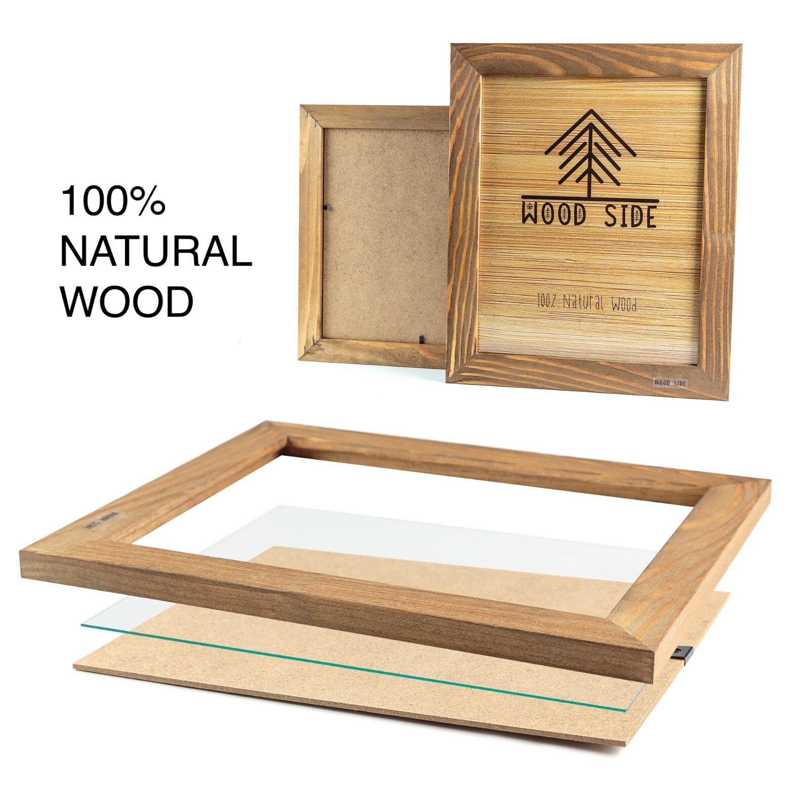 Rustic Wooden Picture Frames - Natural Solid Distressed Wood - Wall/ Tabletop