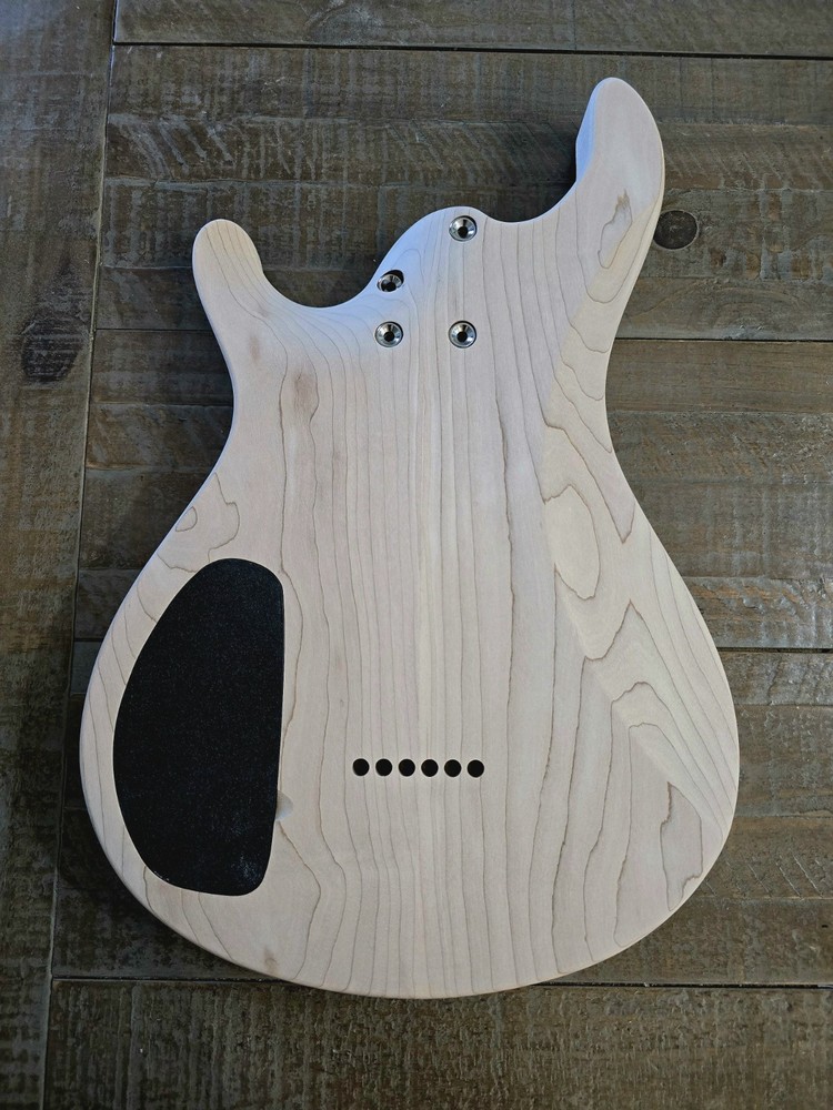 Guitar Body, Flamed White Oak on Maple