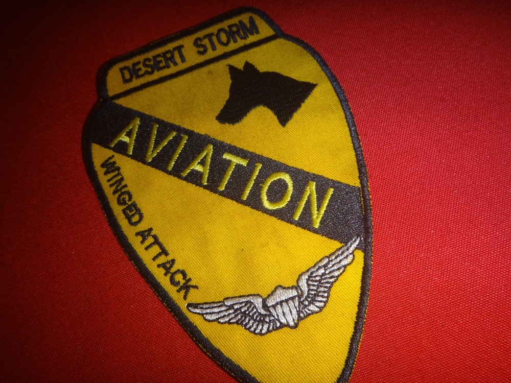 Desert Storm Patch US 1st Cavalry Division AVIATION Section Winged Attack