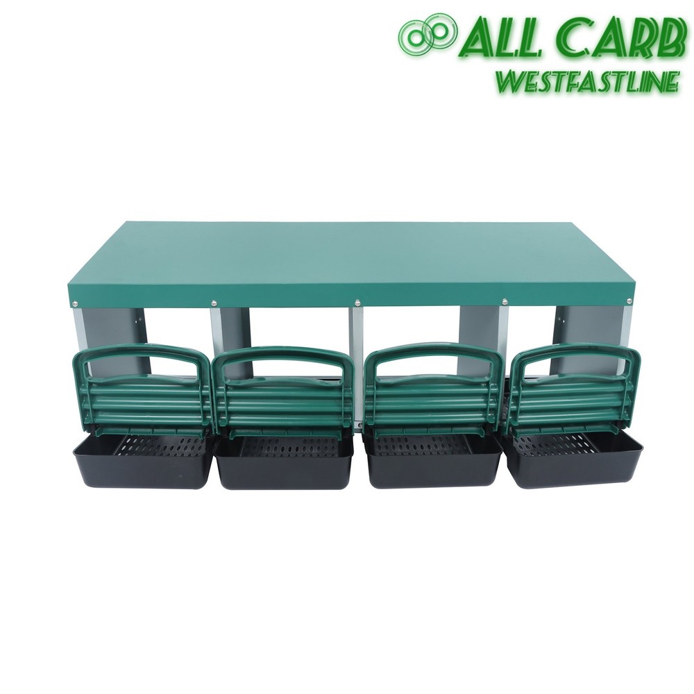 Chicken Nesting Boxes 4 Hole With Perch Metal Chicken Egg Laying Nesting Box