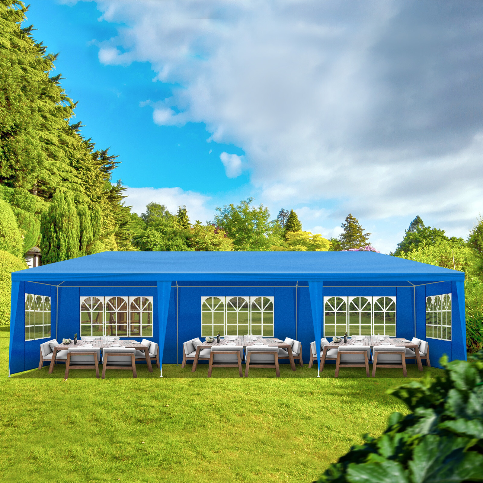 10'x30' Patio Gazebo Waterproof Outdoor Canopy Tent Party Tent With 8 Walls 8