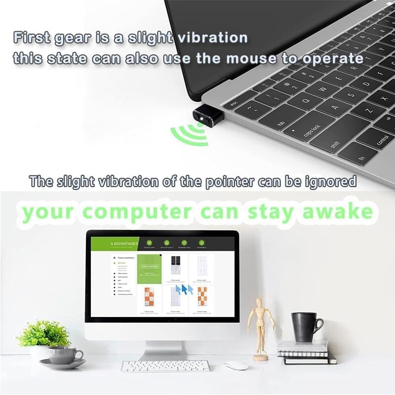 Mouse Jiggler Undetectable Mini with Switch Button Portable Wireless USB Mous...