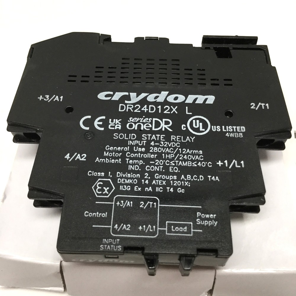 Crydom DR24D12X Solid State Relay SSR, 4-32VDC Control Input, 280VAC 12A Load