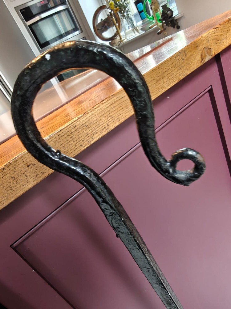 Vintage wrought iron Blacksmith made boot scraper - 100cm high