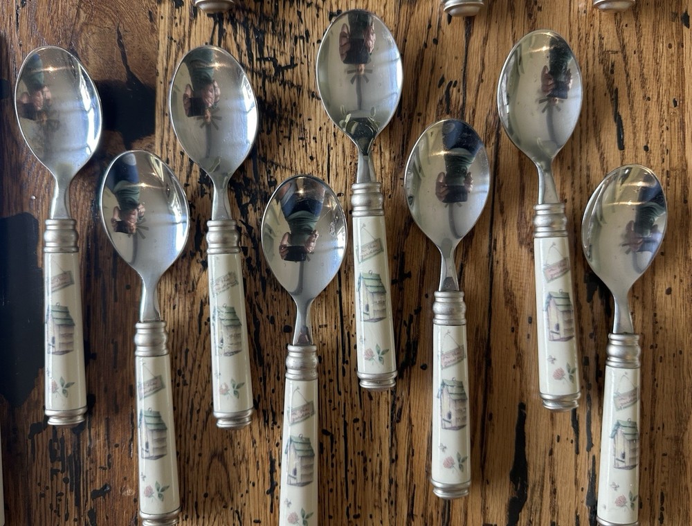 RARE Pfaltzgraff Naturewood 46 pc Dinner Flatware Set Read Description EUC