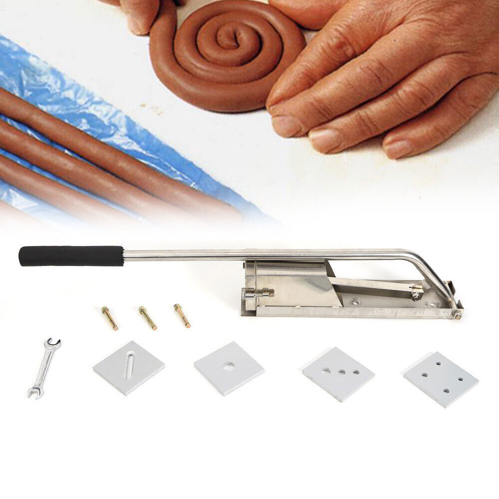 4-Layer Stainless Steel Clay Extruder Tool for Pottery, Wall-Mounted