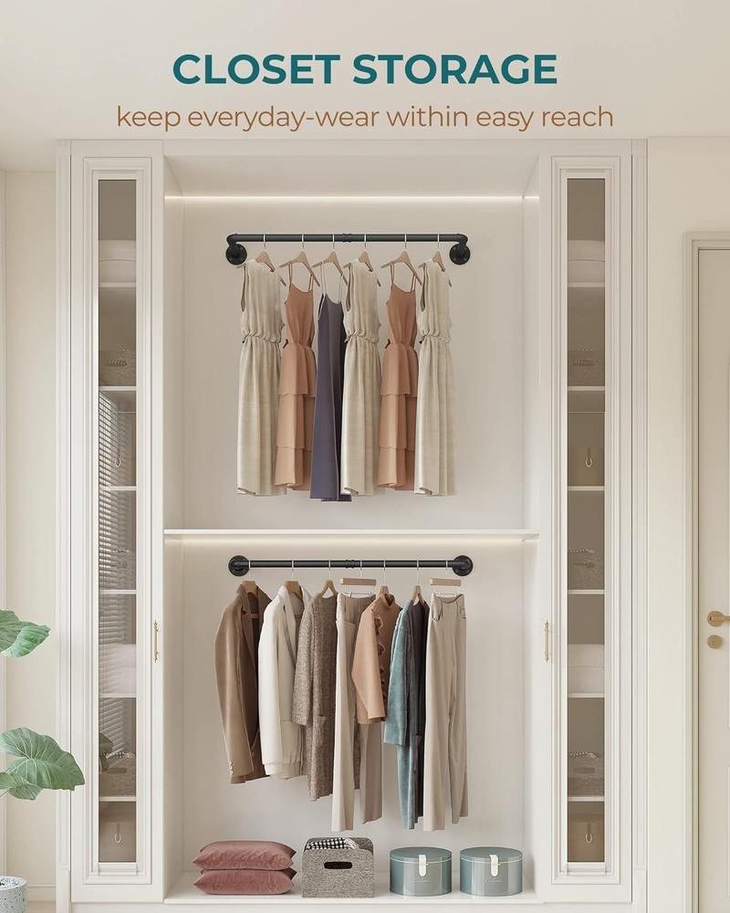 Multi-Purpose Clothes Hanging Rod - Industrial Style