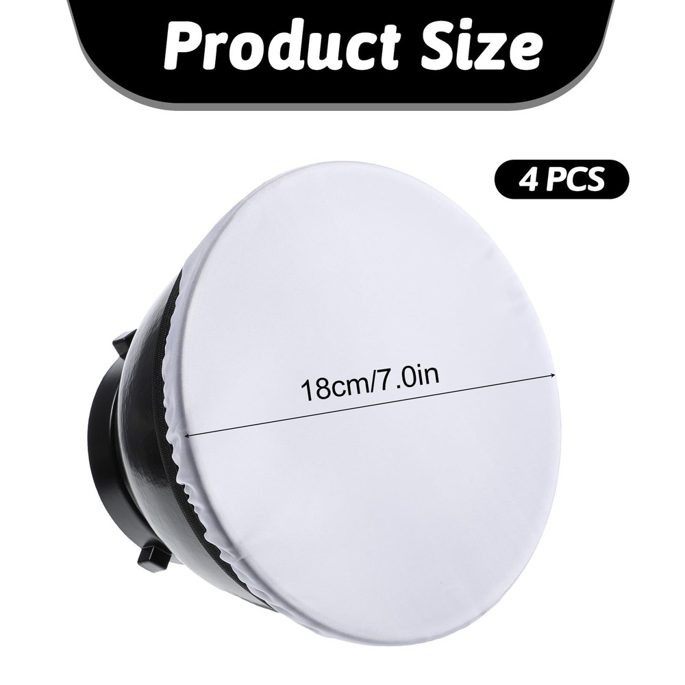 7" Light Diffuser Sock Soft White Cover for Standard Cloth Diffusers - Stud