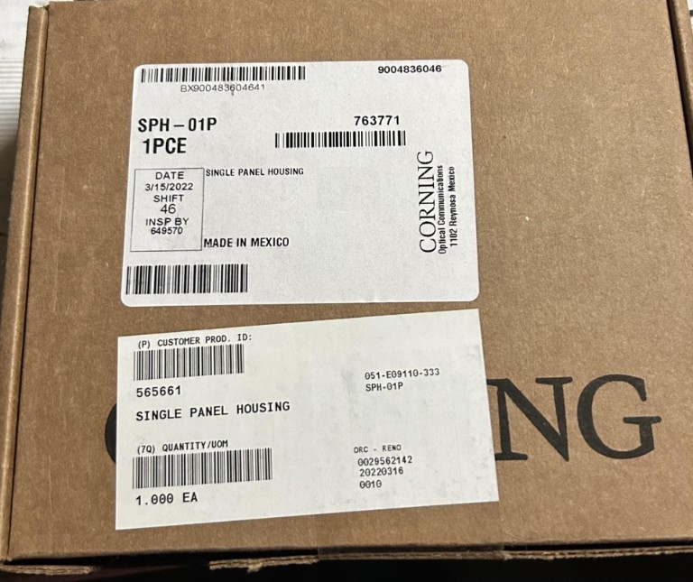 CORNING SPH-01P - SINGLE PANEL HOUSING