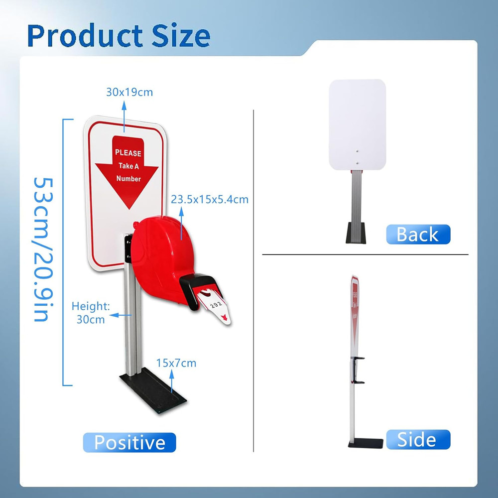 Number Ticket Dispenser with Stand & 2000 Tickets for Queue Management System