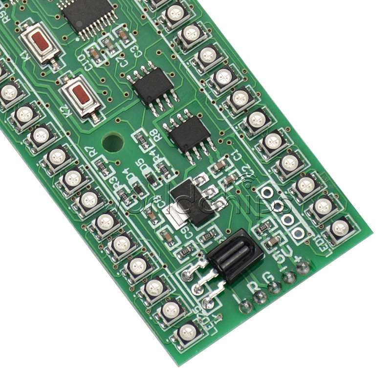 MCU RGB Display Pattern Dual Channel 24 LED VU Level Indicator Meter F Amplifier