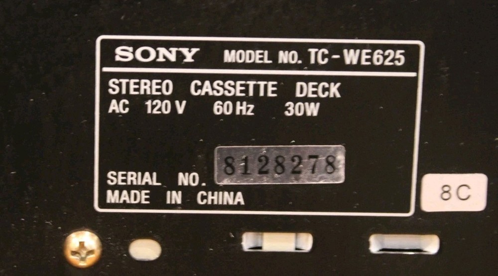 Sony TC-WE625 Dual Record Cassette Deck w/remote SERVICED Fully Functional Exce.