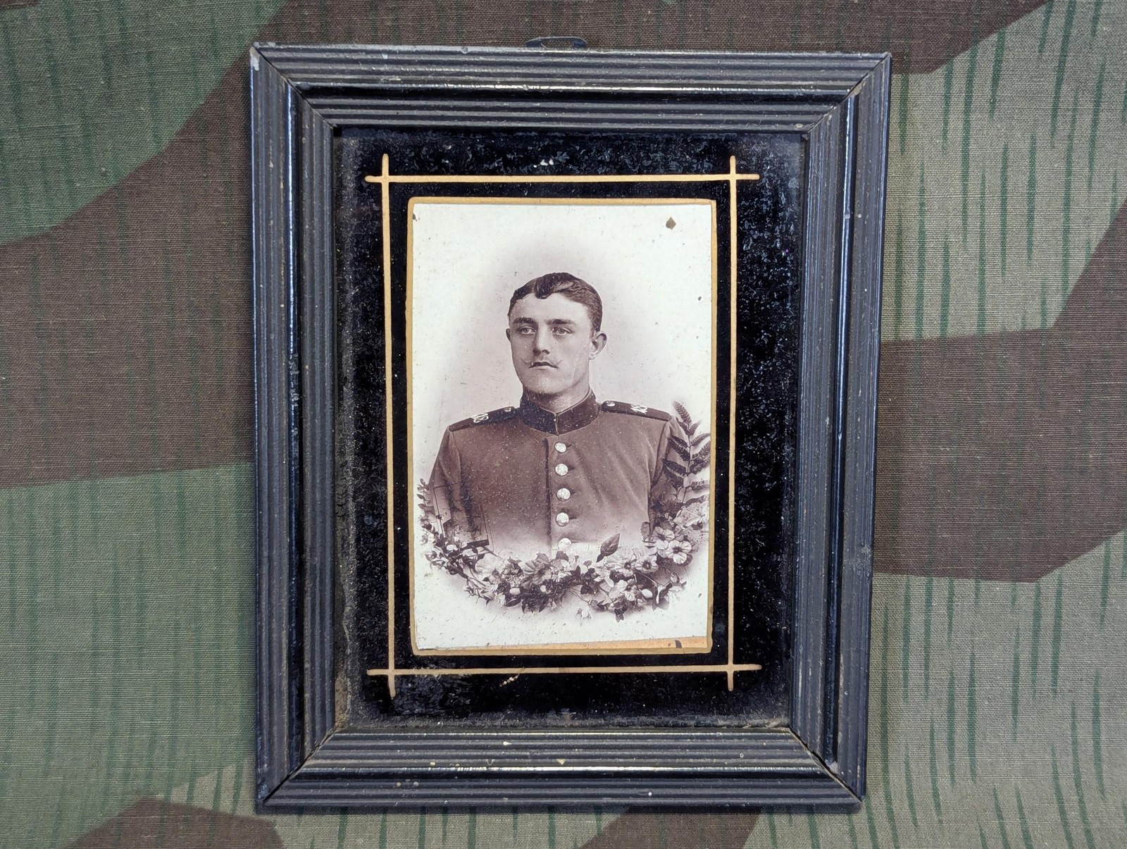 Vintage German Pre WWI Framed Soldier Photo Prussian Infantry Reg. 1800s 1900s