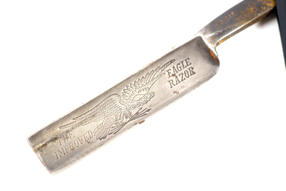 Improved Eagle Razor Vulcan Cutlery Germany Etched Heraldic Bald Eagle Blade
