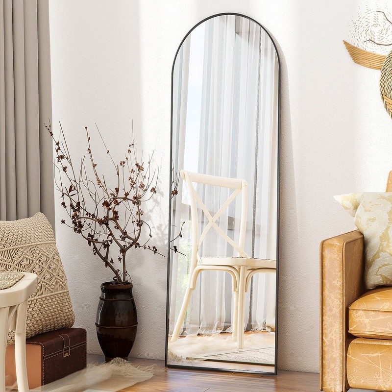 Freestanding Full Length Mirror Arch Adjustable Clear Reflection Easy Mounting