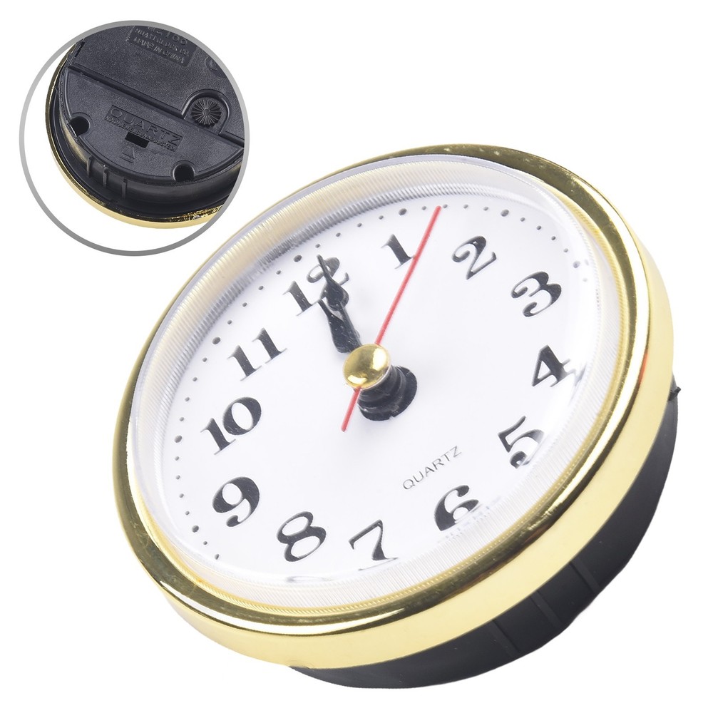 Reliable Timekeeping 65MM Quartz Clock Insert with Gold Arabic Numbers