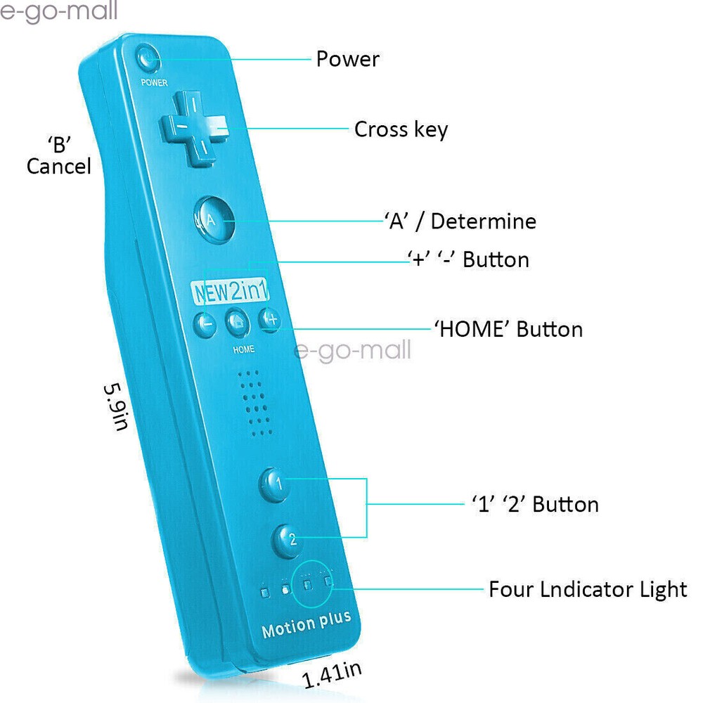 Wii Remote Motion Plus Wireless Controller Nunchuck for Nintendo Wii & Wii U