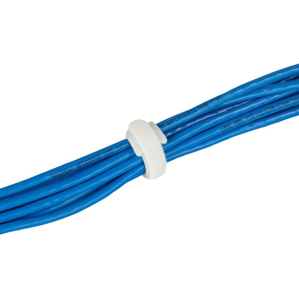 NavePoint 10 Inch Hook and Loop Cable Ties - 25 Pack -white