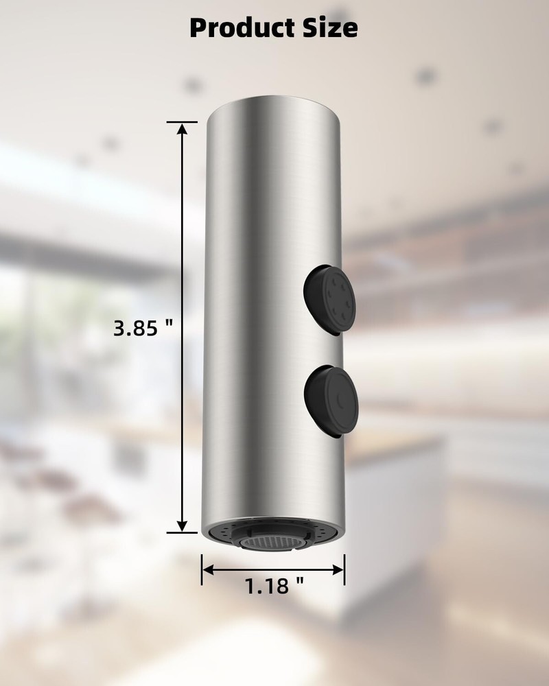 Durable Stainless Steel Kitchen Faucet Replacement Head - Spray & Stream Modes