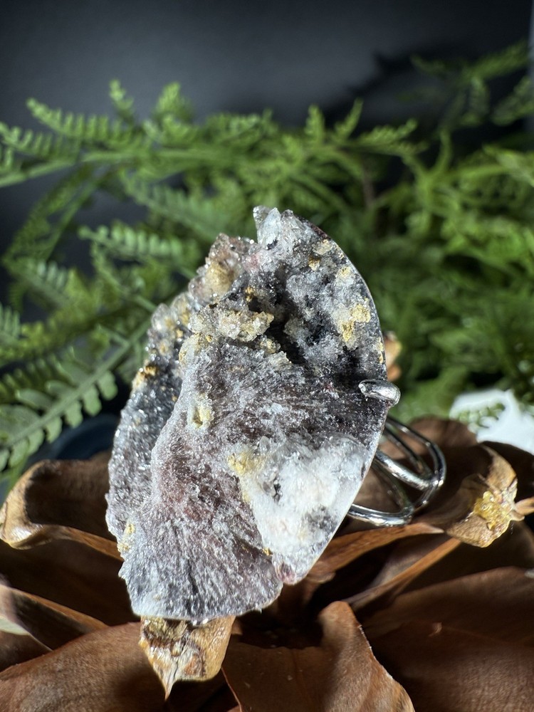 Calcite Ring Jewelry, Unique handmade crystal ring，Adjustable Ring, 925 Silver