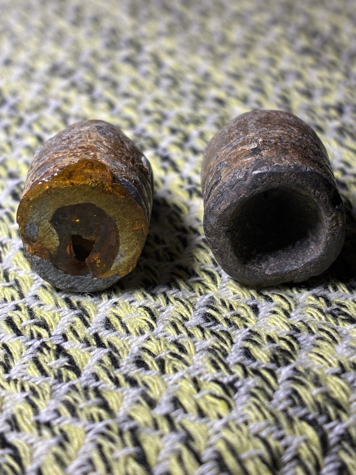 2 Civil War .58 Caliber Minie Ball Bullets ~ Base Marked ~Dug Virginia Relics