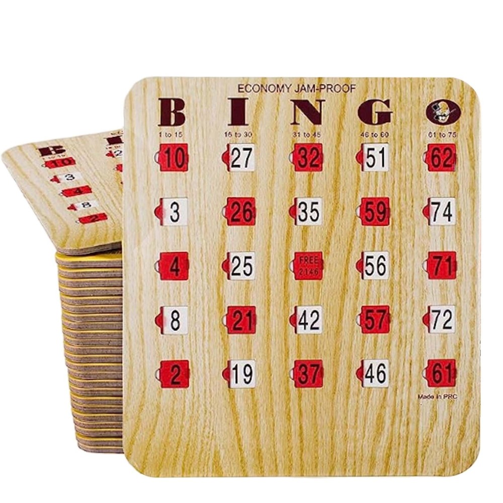MR CHIPS Jam-Proof Fingertip Slide Bingo Cards with Sliding Windows 25 Pack i...