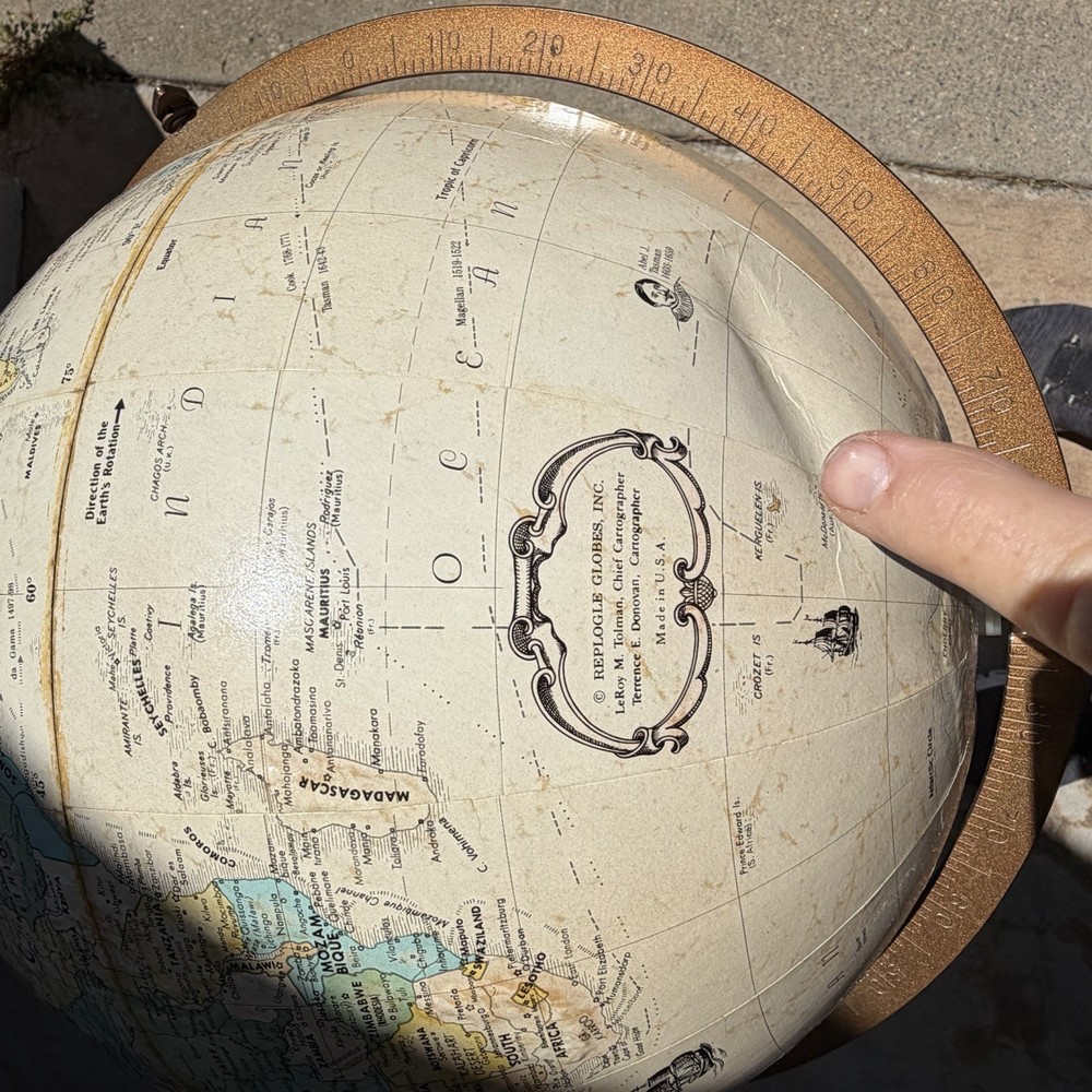 Vintage Globemaster Replogle 12” Globe W/ Stand Floor Globe