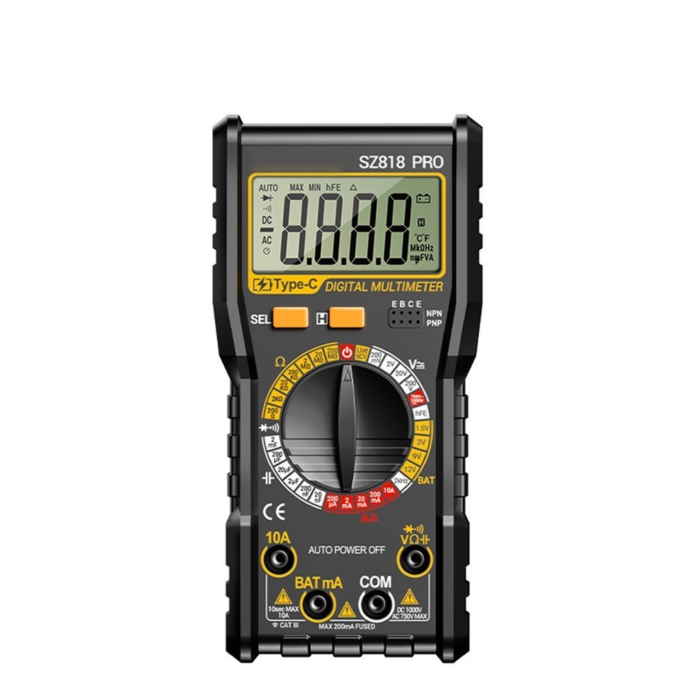 Rechargeable Digital Multimeter SZ818 for ACDC Voltage and NCV Detection