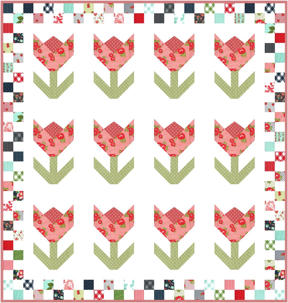 RUBY TULIPS Quilt Pattern Pastry Shop Quilts