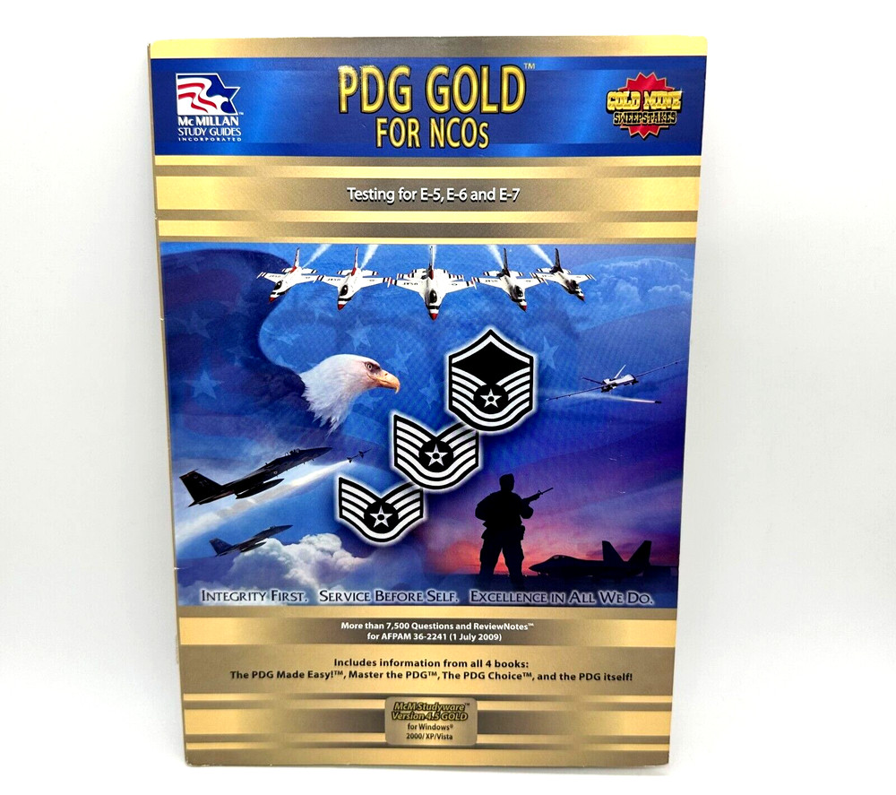 McMillian PDG Gold for AIRFORCE NCOs 2009 Study Guide Software Play As You Learn