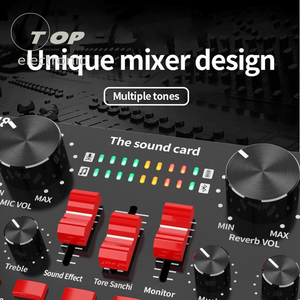 V8S Bluetooth4.2 Audio Broadcast Headset Microphone Webcast Live Sound Card