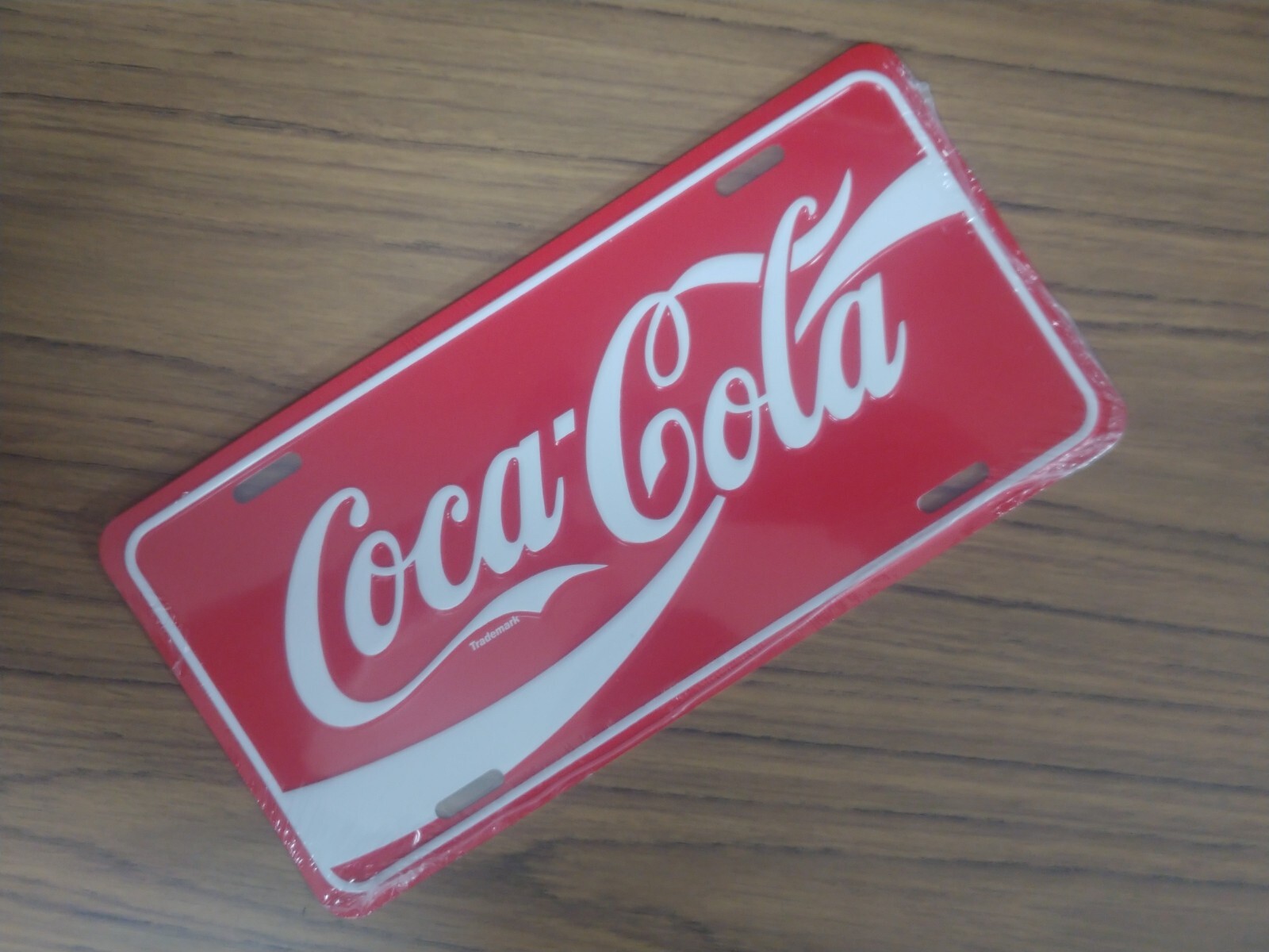 COCA COLA EMBOSSED METAL LICENSE PLATE VINTAGE AUTO TAG OLD STOCK #2727
