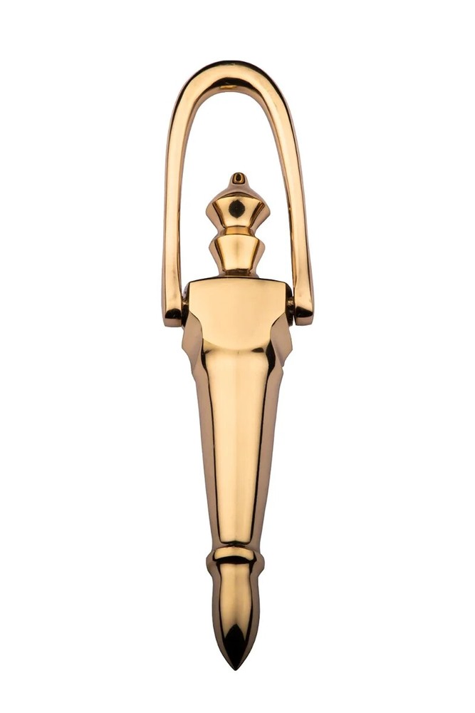 B&M SOLID BRASS VICTORIAN URN SLIMLINE DOOR KNOCKER - (POLISHED BRASS)