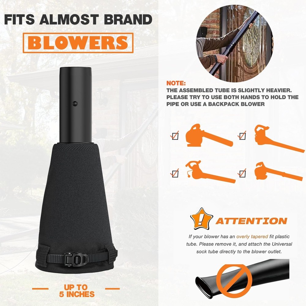Sealegend Universal Leaf Blower Gutter Cleaning Attachment, 11FEET, Black