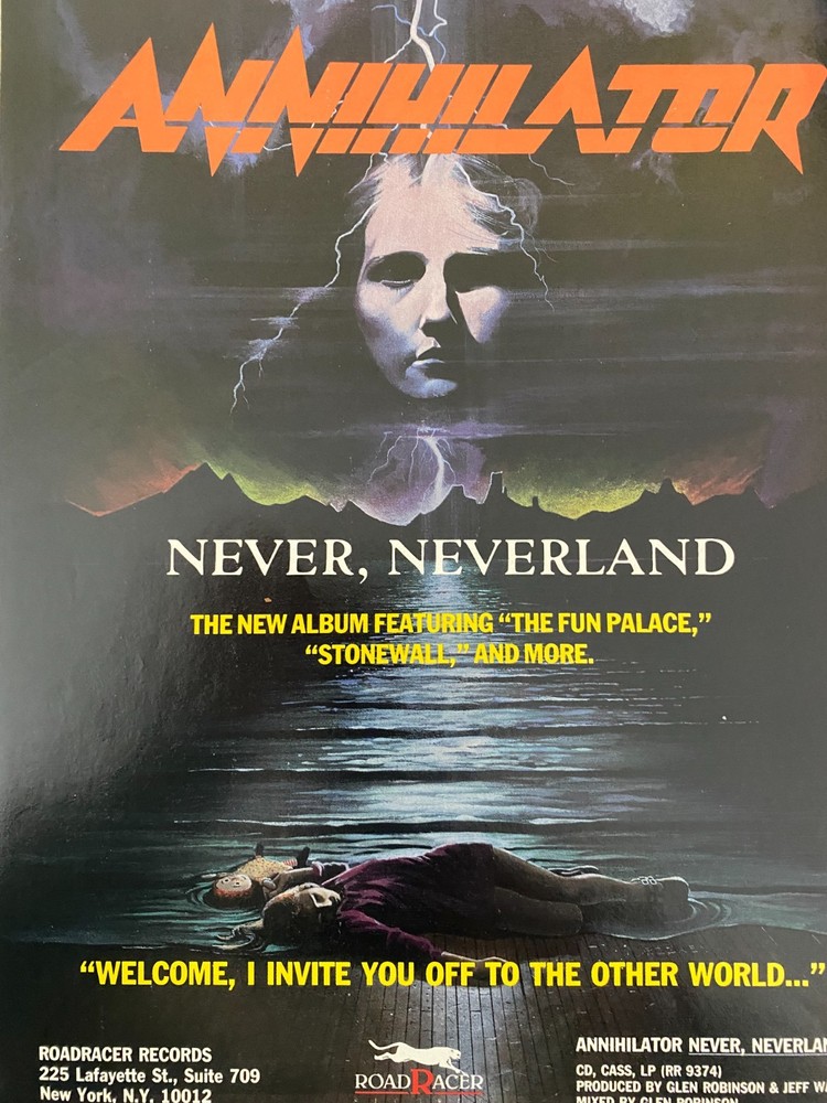 Annihilator, Never Neverland, Full Page Vintage Promotional Ad