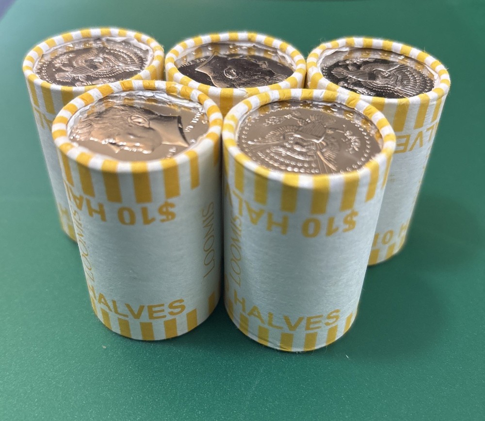 2025 P Kennedy Half Dollar Roll - 5 Uncirculated Half Dollar Rolls