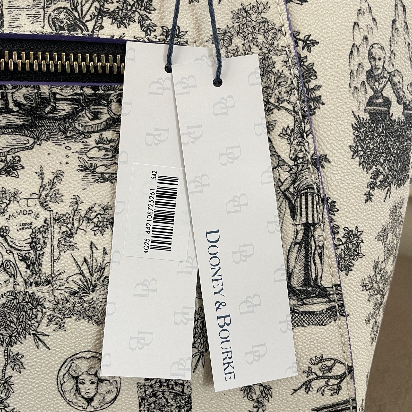 Dooney & Bourke Disney 2025 Haunted Mansion Toile Satchel Bag - NWT