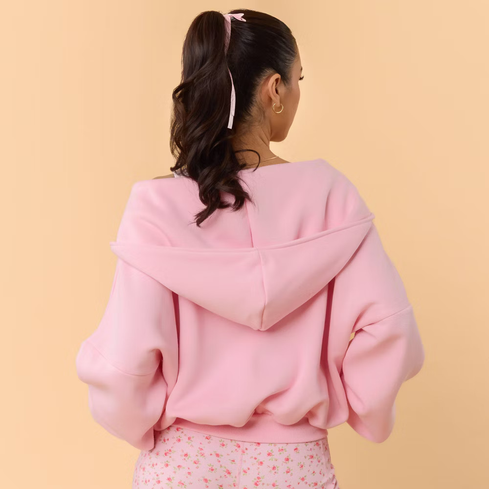 Blogilates Women's Marshmallow Full Zip Hooded Sweatshirt - Pink M