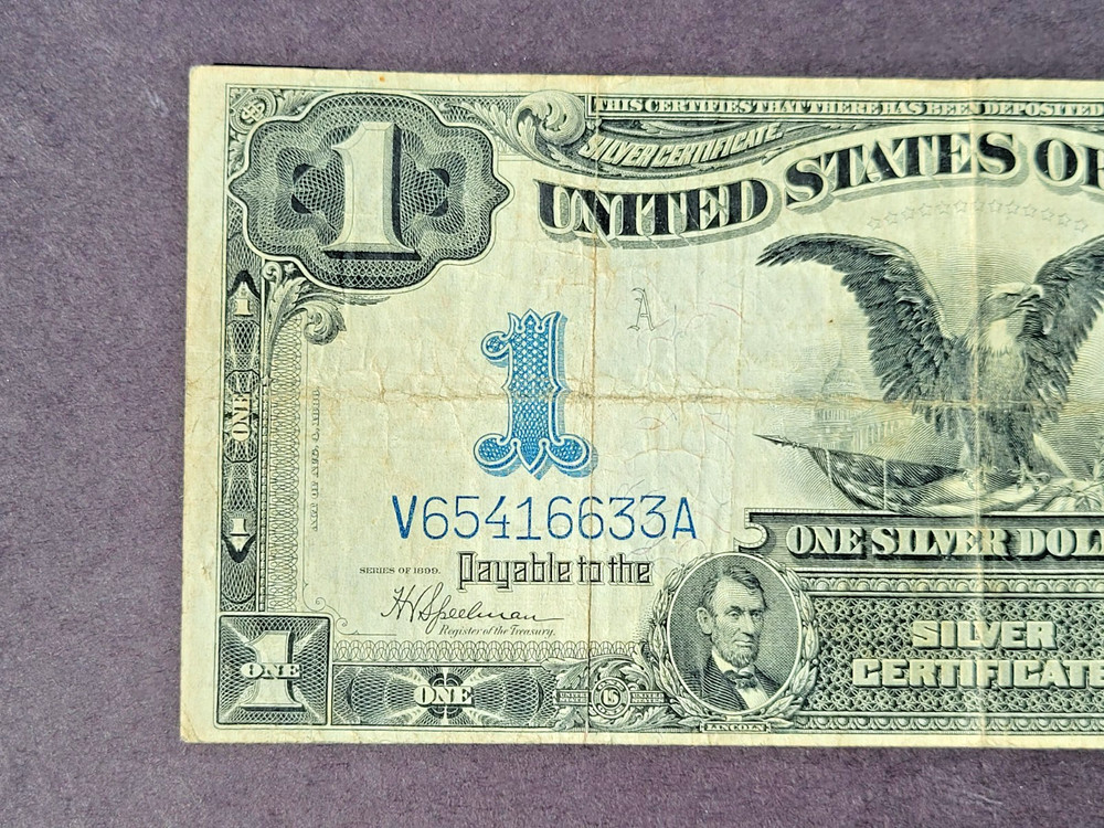 1899 $1 Silver Certificate Dollar **Rare** Black Eagle Large Size Note