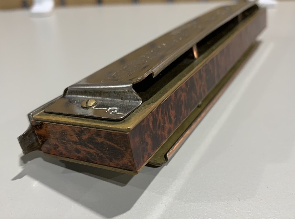 Vintage Hohner 64 Chromonica 4 Octave Pro Model Harmonica w/Tortoise Shell Case